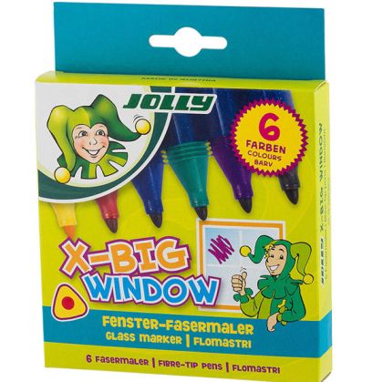 Маркери Jolly X-big Window,за стъкло,6цв.