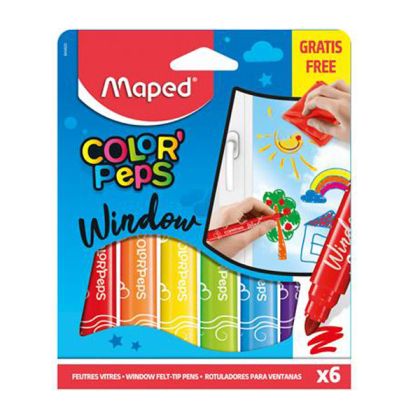 Флумастери Maped за стъкло 6цв.