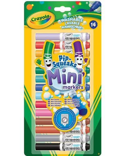 Маркери Crayola Pip мини, 14 цвята