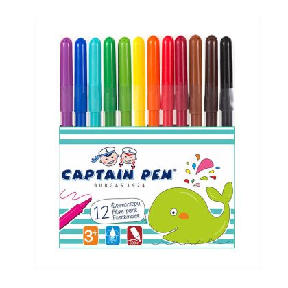 Флумастери Captain  Pen, 12 цвята