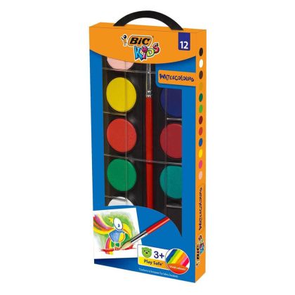 Акварелни бои Bic 12 цвята + четка