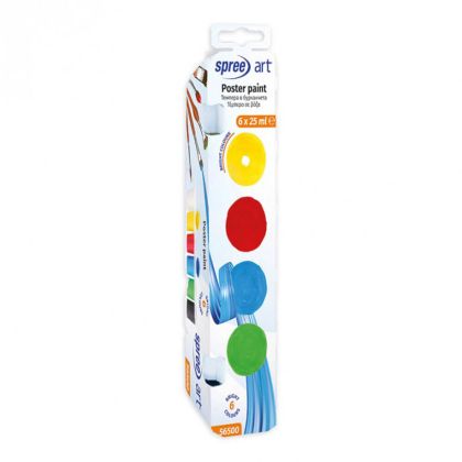 Темперни бои Spree Art, 6 x 25ml, в бурканчета