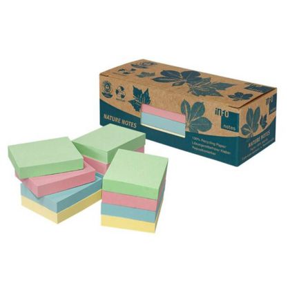 Самозалепващи листчета Nature Box, 75x75mm, 100л, 4 цвята
