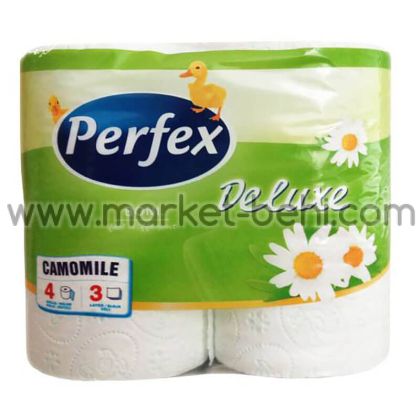 Тоалетна хартия Perfex Deluxe, 3пласт, 4бр Лайка