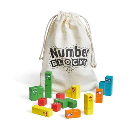 Learning Resources Конструктор Numberblocks, с дървени кубчета в торбичка