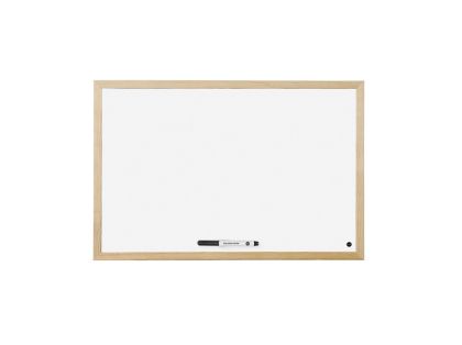 Дъска Bi-Office бяла с дървена рамка, 30х40 cm