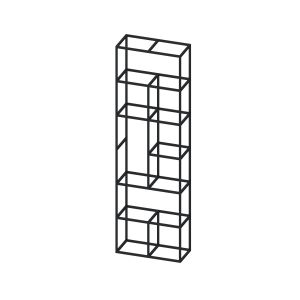 Стелаж RFG Boxi M, метален, 72 х 37 х 212 cm, черен