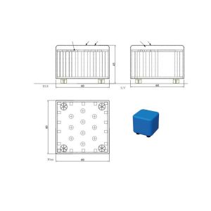 Табуретка RFG Cube, квадратна, екокожа, 60 х 60 х 43 cm, цвят графит