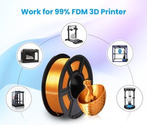 Филамент за 3D принтер Silk, PLA+, 1.75 mm, 1 kg, бял