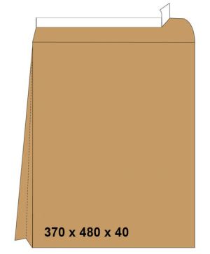 Плик 370/480/40 кафяв с дъно
