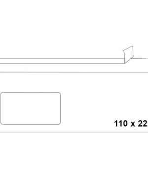 Плик бял DL ляв прозорец  110x220 mm Стикер 1 бр