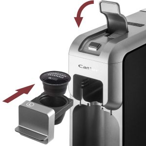 Кафе машина Catler ES700, за капсули Dolce Gusto, Nespresso, Caffissimo, 1350 W, налягане на помпата 15 бара, черно-сребриста