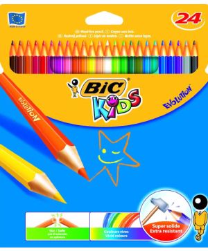 Цветни моливи Bic Kids Ecolution 24 цв. гъвкави