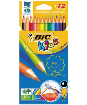 Цветни моливи Bic Kids Ecolution 12 цв. гъвкави