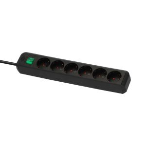 Разклонител Brennenstuhl Eco-Line, 6 гнезда, 1.5 m кабел, черен