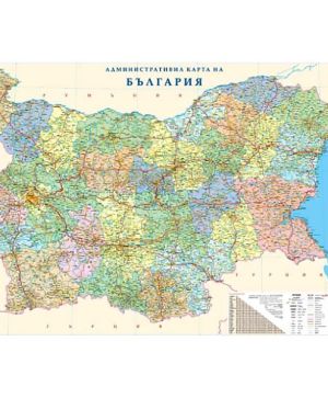 Стенна карта на България администр.  1:540 000