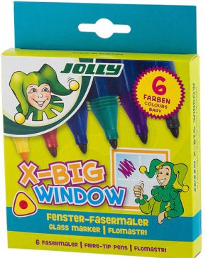 Маркери Jolly X-big Window,за стъкло,6цв.