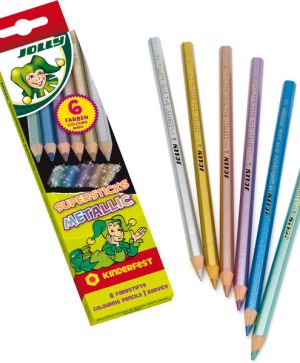 Цветни моливи Jolly Kinderfest metalik,6 цв.