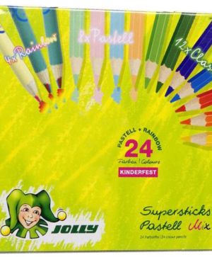 Цветни моливи Jolly , микс пастел,метална кутия 24 цвята