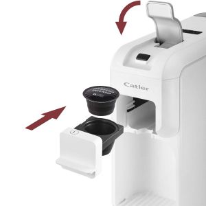 Кафе машина Catler ES702, за капсули Dolce Gusto, Nespresso, Caffissimo, 1350 W, налягане на помпата 15 бара, бяла