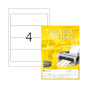 Top Stick Самозалепващи се етикети, A4, 192 х 59 mm, 4 броя, 100 листа