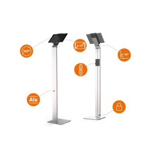 Поставка за таблет Durable Floor, за под, минимален диaгонал 7 инча, максимално тегло 1 kg, сребриста