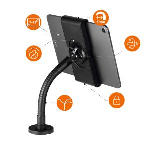 Поставка за таблет Durable Tough, минимален диaгонал 7 инча, максимално тегло 1 kg, черна