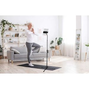 Поставка за таблет Durable Twist Floor, минимален диaгонал 4.7 инча, максимално тегло 0.8 kg, черна