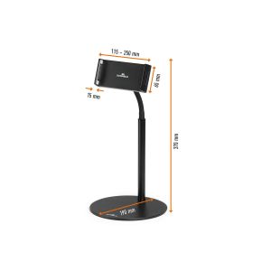 Поставка за таблет Durable Twist Table, минимален диaгонал 4.7 инча, максимално тегло 0.8 kg, черна