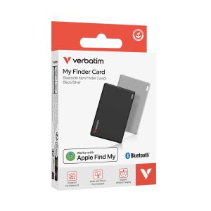 Проследяващо устройство Verbatim My Finder MYFCR-02BS, тип карта, 2 броя, черно и сиво