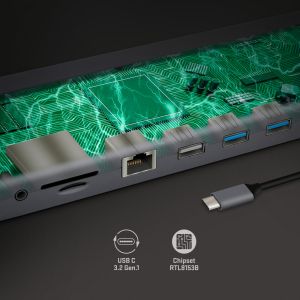 Докинг станция Yenkee 1101, 11 в 1, USB C