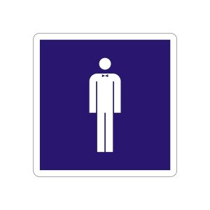 Office 1 Самозалепващ етикет, пиктограма „Мъже“