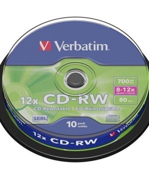 CD-RW Verbatim 10x 700 MB в тънка кутия, цветен