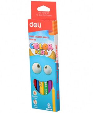 Цветни моливи Deli Color Kids, 6 цвята