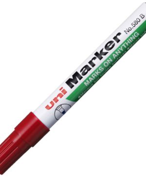 Перманентен маркер Uni No.580 скосен връх Червен