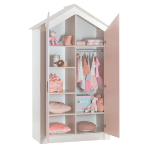Двукрилен детски гардероб PINK HOUSE