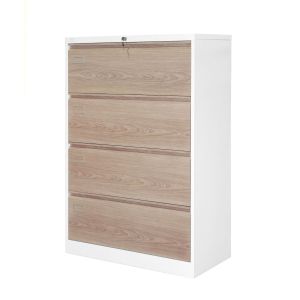 Кардекс RFG, метален, 2 x 4 чекмеджета, 900 х 450 х 1331 mm, кехлибарен дъб и бяло
