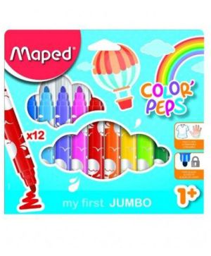 Флумастери Maped Jumbo 12цв.