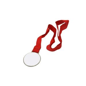 BESTSUB Медал, за сублимация, с лента, диаметър 52 mm, сребърен