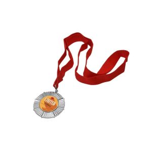 BESTSUB Медал, за сублимация, с лента, диаметър 60 mm, сребърен