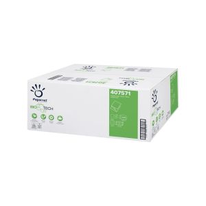Тоалетна хартия Papernet Bio Tech, на пачка, двупластова, 21х11 cm, 224 къса, 40 бр.