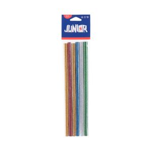 Силиконови пръчки Junior Heli Stick, диаметър 7 mm, брокат, 6 броя