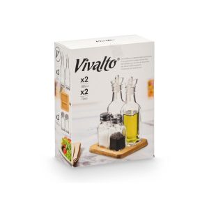 Оливерник Vivalto, стъкло и бамбук, 4 части