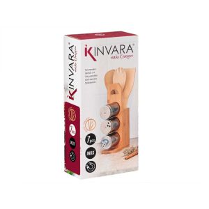 Стойка за подправки Kinvara, бамбукова, 7 части