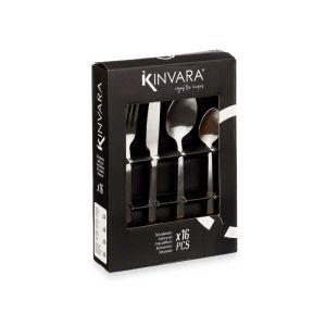 Прибори за хранене Kinvara, сребрист мат, 16 части