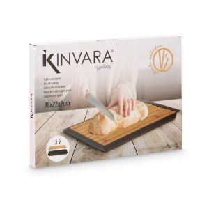 Дъска за рязане на хляб Kinvara, 38 х 27 cm, черна