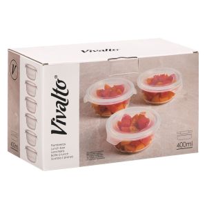 Кутия за храна Vivalto, кръгла, прозрачна