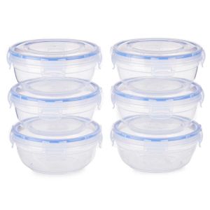 Кутия за съхранение Leknes, кръгла, пластмаса, 800 ml, 6 броя