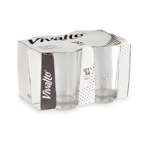 Чаша за кафе Vivalto, ниска, стъклена, 140 ml, 4 броя