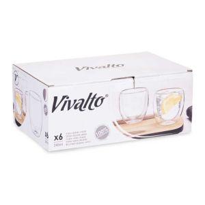 Чаша за вода Vivalto, боросиликатно стъкло, 245 ml, 6 броя